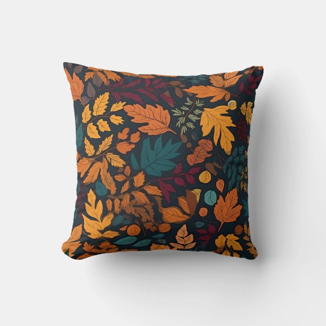 Stunning Autumn Fall Leaves Throw Pillow (Front)