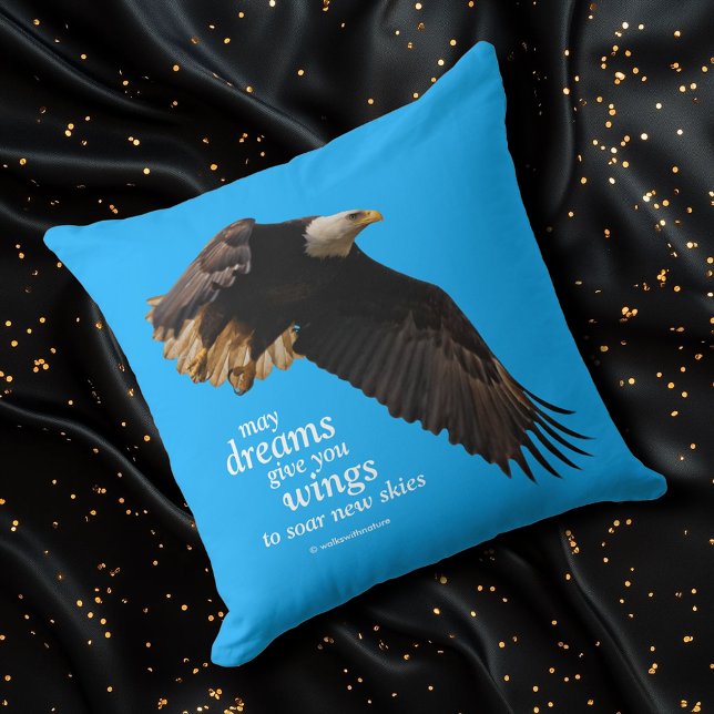 Stunning Bald Eagle in Flight Throw Pillow (Stunning Bald Eagle in Flight Throw Cover Photo)