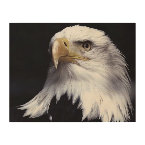 Stunning bald eagle oil painting wood wall art