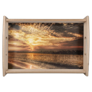 Stunning Beach Sunrise Serving Tray