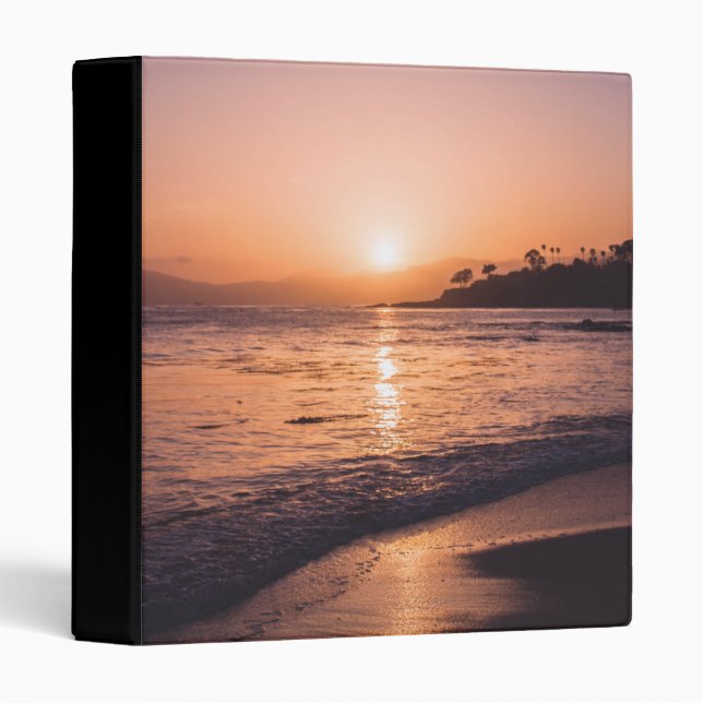 Stunning Beach Sunset 3 Ring Binder (Front/Spine)