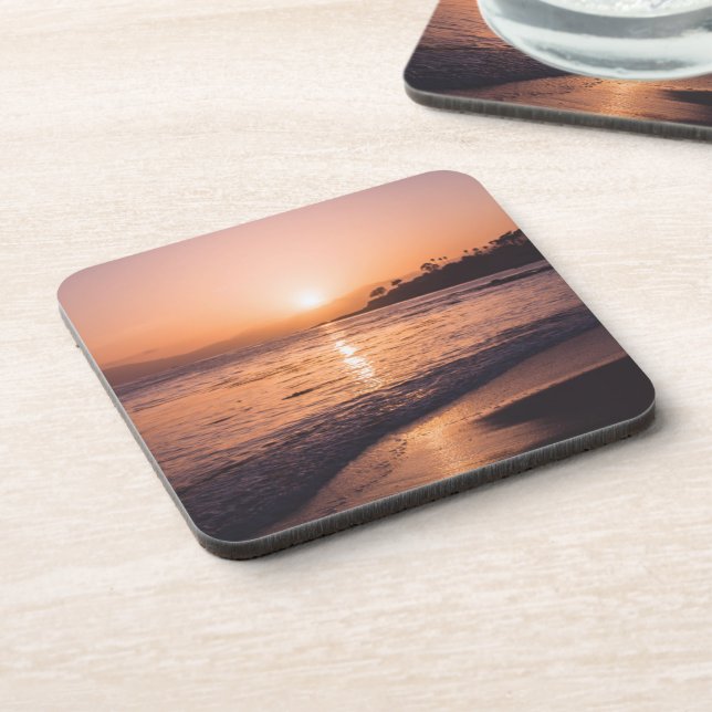 Stunning Beach Sunset Beverage Coaster (Left Side)