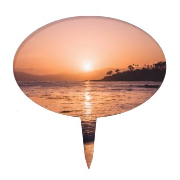 Stunning Beach Sunset Cake Topper by beachcafe at Zazzle