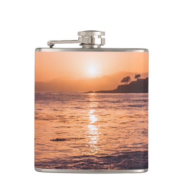 Stunning Beach Sunset Flask (Front)