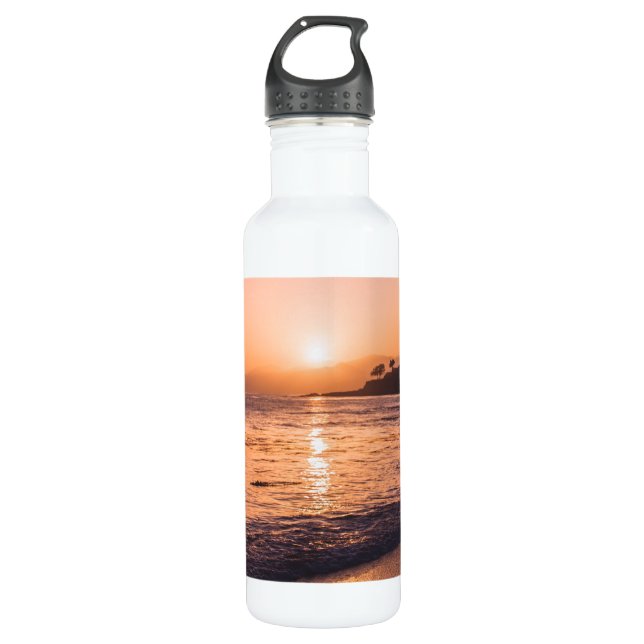 Stunning Beach Sunset Stainless Steel Water Bottle (Front)