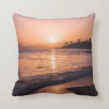 Stunning Beach Sunset Throw Pillow by beachcafe at Zazzle