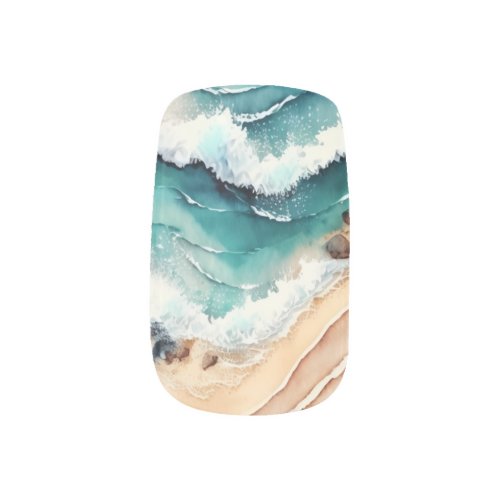 Stunning Beach Watercolor Minx Nail Art