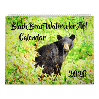 Stunning Bear Wildlife Watercolor Paintings Art Ca Calendar
