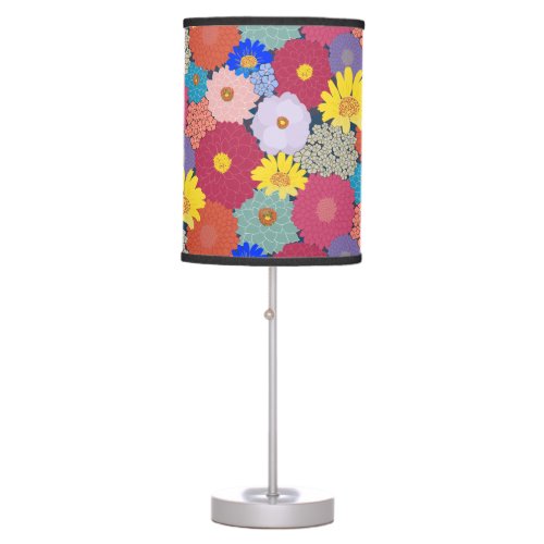 Stunning Beautiful Colorful Flowers Table Lamp