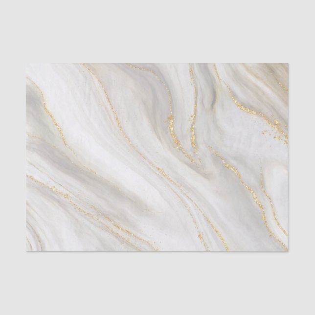 Stunning Beautiful Swirls with Faux Gold Glitter Tissue Paper (Front)