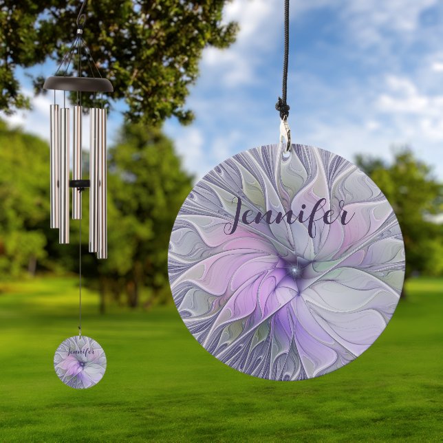 Stunning Beauty Abstract Fractal Art Flower Name Wind Chime (Outdoor)