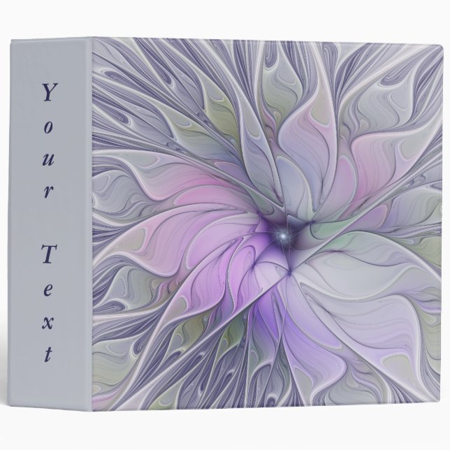 Stunning Beauty Abstract Fractal Art Flower Text 3 Ring Binder (Front/Spine)