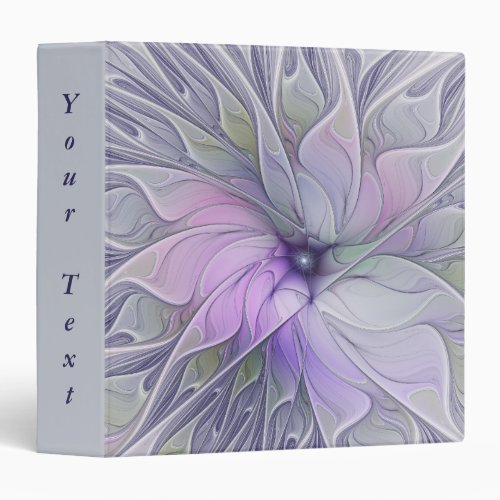 Stunning Beauty Abstract Fractal Art Flower Text 3 Ring Binder