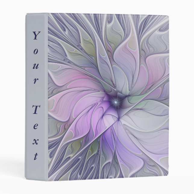 Stunning Beauty Abstract Fractal Art Flower Text Mini Binder (Front/Spine)