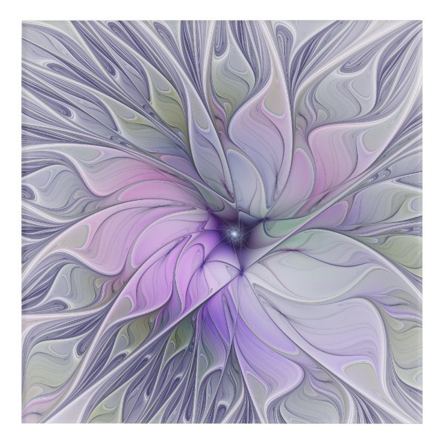 Stunning Beauty Modern Abstract Fractal Art Flower (Front)