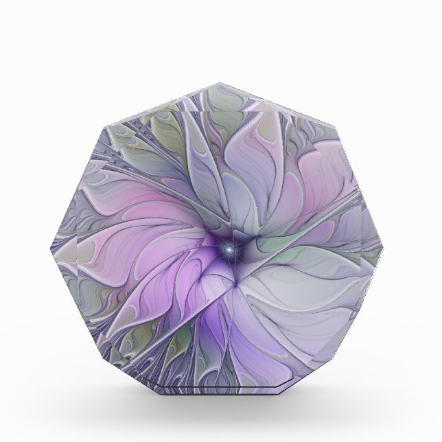 Stunning Beauty Modern Abstract Fractal Art Flower Acrylic Award (Front)