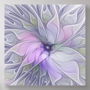 Stunning Beauty Modern Abstract Fractal Art Flower Acrylic Photo Tile