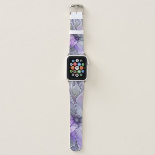 Stunning Beauty Modern Abstract Fractal Art Flower Apple Watch Band