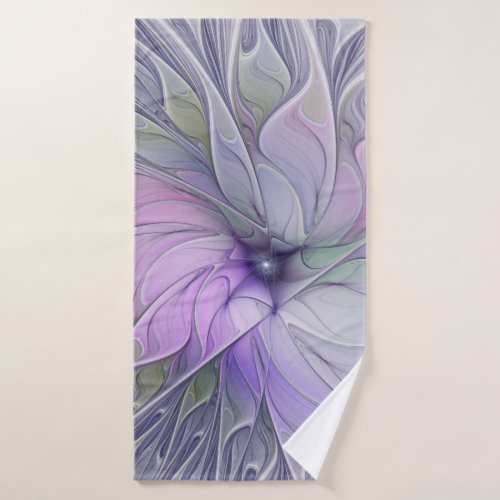Stunning Beauty Modern Abstract Fractal Art Flower Bath Towel
