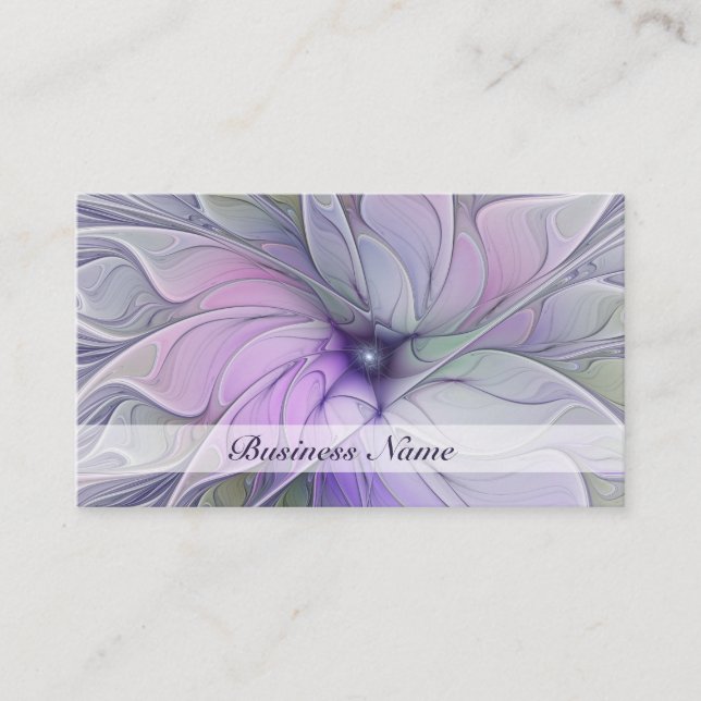 Stunning Beauty Modern Abstract Fractal Art Flower Business Card (Front)