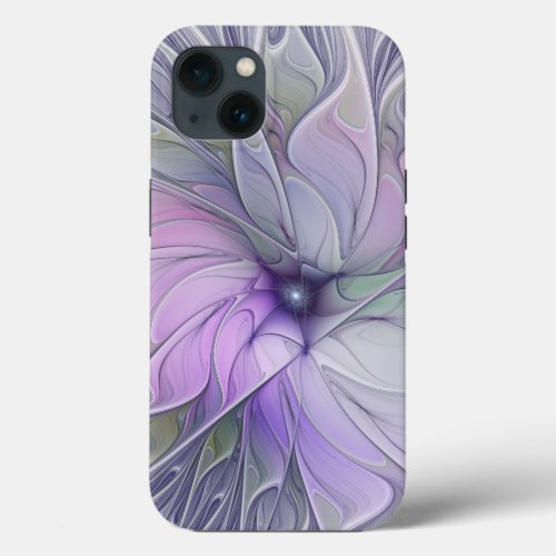 Stunning Beauty Modern Abstract Fractal Art Flower iPhone 13 Case