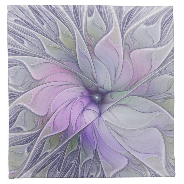 Stunning Beauty Modern Abstract Fractal Art Flower Cloth Napkin (Front)