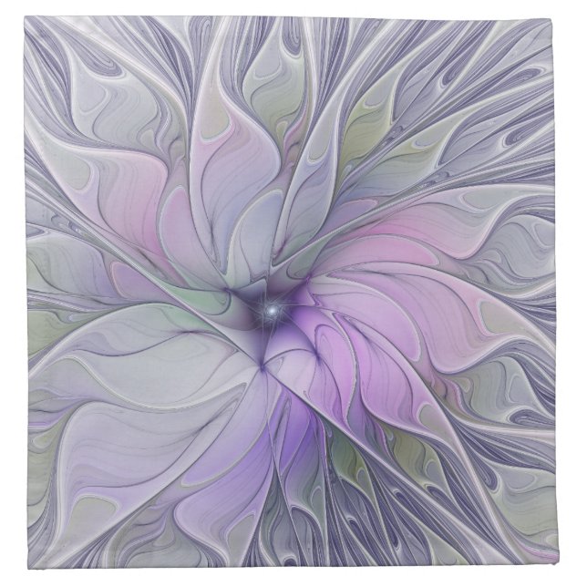 Stunning Beauty Modern Abstract Fractal Art Flower Cloth Napkin (Front)