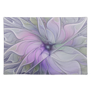 Stunning Beauty Modern Abstract Fractal Art Flower Cloth Placemat