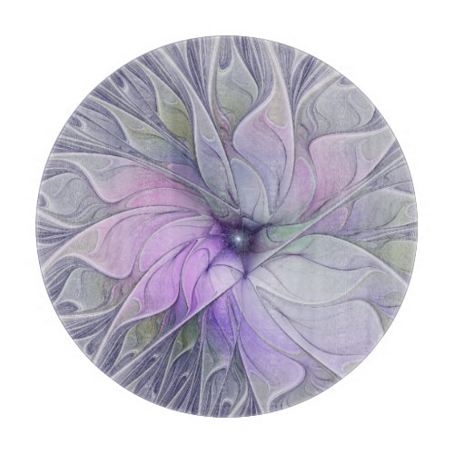 Stunning Beauty Modern Abstract Fractal Art Flower Cutting Board