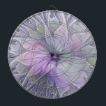 Stunning Beauty Modern Abstract Fractal Art Flower Dart Board<br><div class="desc">A modern abstract fantasy flower fractal with soft colors. 
Design for your dartboard and more.</div>