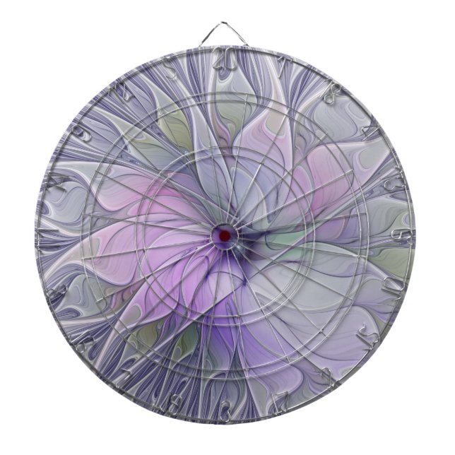 Stunning Beauty Modern Abstract Fractal Art Flower Dart Board (Front)