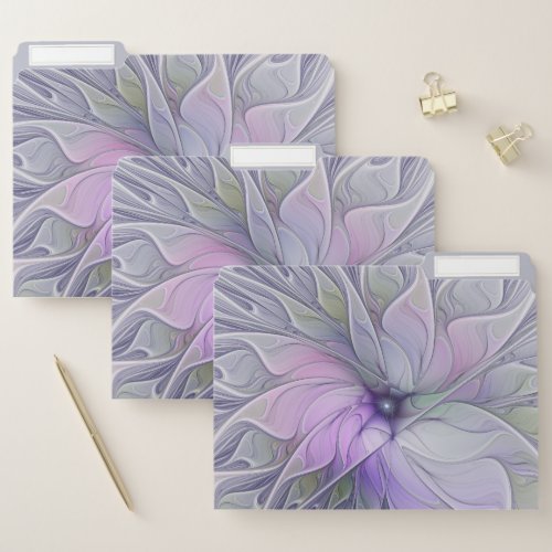 Stunning Beauty Modern Abstract Fractal Art Flower File Folder
