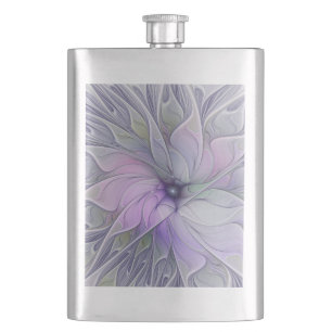 Stunning Beauty Modern Abstract Fractal Art Flower Flask