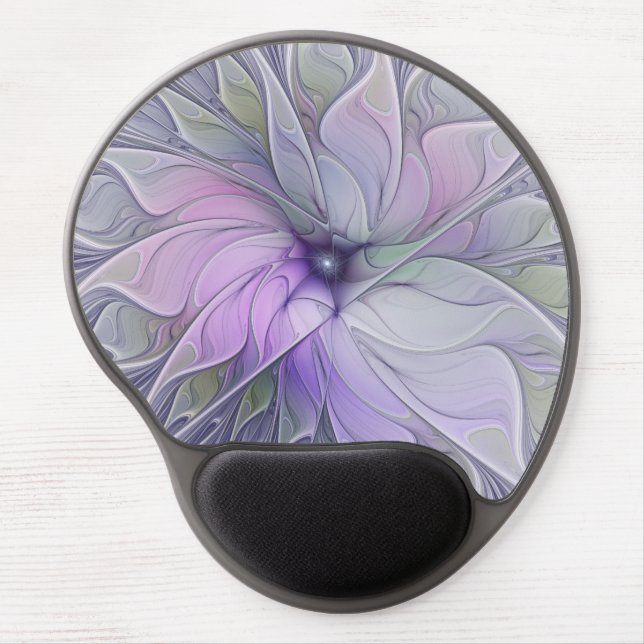 Stunning Beauty Modern Abstract Fractal Art Flower Gel Mouse Pad (Front)