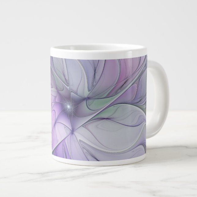 Stunning Beauty Modern Abstract Fractal Art Flower Giant Coffee Mug (Front Right)