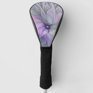 Stunning Beauty Modern Abstract Fractal Art Flower Golf Head Cover