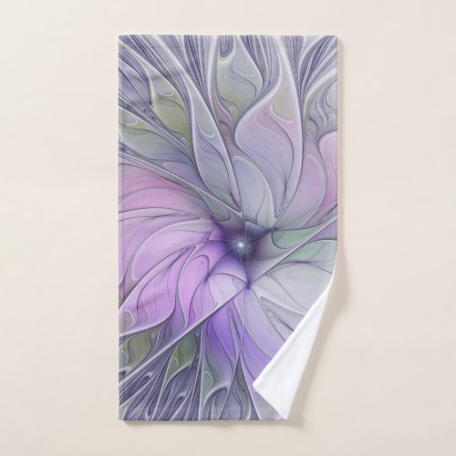 Stunning Beauty Modern Abstract Fractal Art Flower Hand Towel