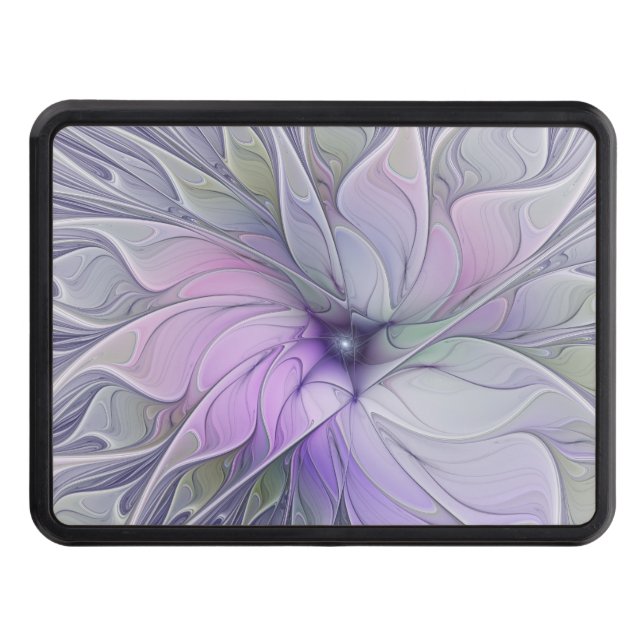 Stunning Beauty Modern Abstract Fractal Art Flower Hitch Cover (Front)