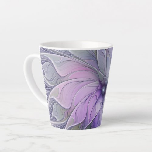 Stunning Beauty Modern Abstract Fractal Art Flower Latte Mug