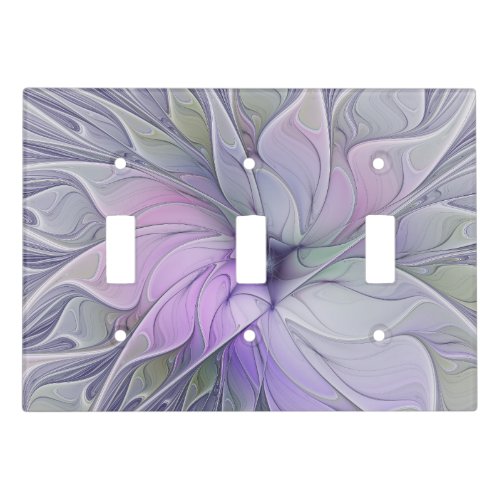 Stunning Beauty Modern Abstract Fractal Art Flower Light Switch Cover