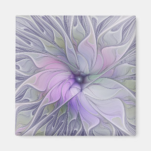 Stunning Beauty Modern Abstract Fractal Art Flower Magnet