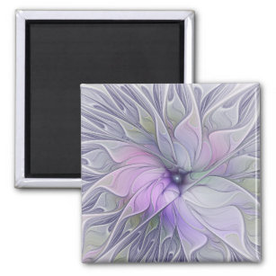 Stunning Beauty Modern Abstract Fractal Art Flower Magnet