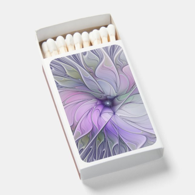 Stunning Beauty Modern Abstract Fractal Art Flower Matchboxes (Front Open)