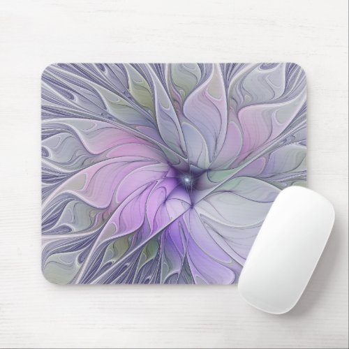 Stunning Beauty Modern Abstract Fractal Art Flower Mouse Pad