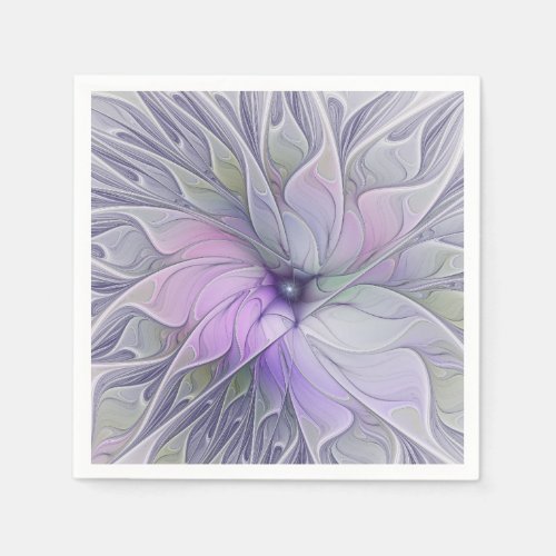 Stunning Beauty Modern Abstract Fractal Art Flower Napkins