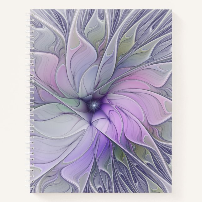 Stunning Beauty Modern Abstract Fractal Art Flower Notebook (Front)