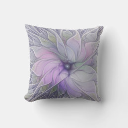 Stunning Beauty Modern Abstract Fractal Art Flower Outdoor Pillow
