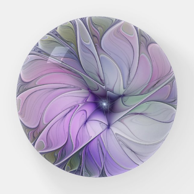 Stunning Beauty Modern Abstract Fractal Art Flower Paperweight (Front)