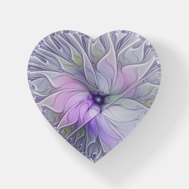 Stunning Beauty Modern Abstract Fractal Art Flower Paperweight (Front)