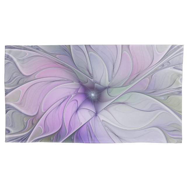 Stunning Beauty Modern Abstract Fractal Art Flower Pillow Case (Front)